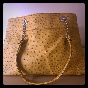 Soft leather yellow hobo bag